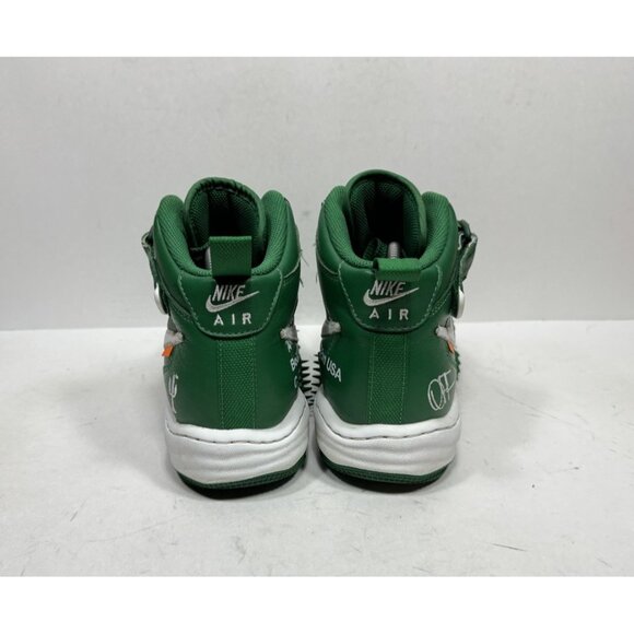 Nike Off-White x Air Force 1 SP Leather Mid Pine Green Men’s Size 8.5 dr0500-300 - Picture 5 of 9